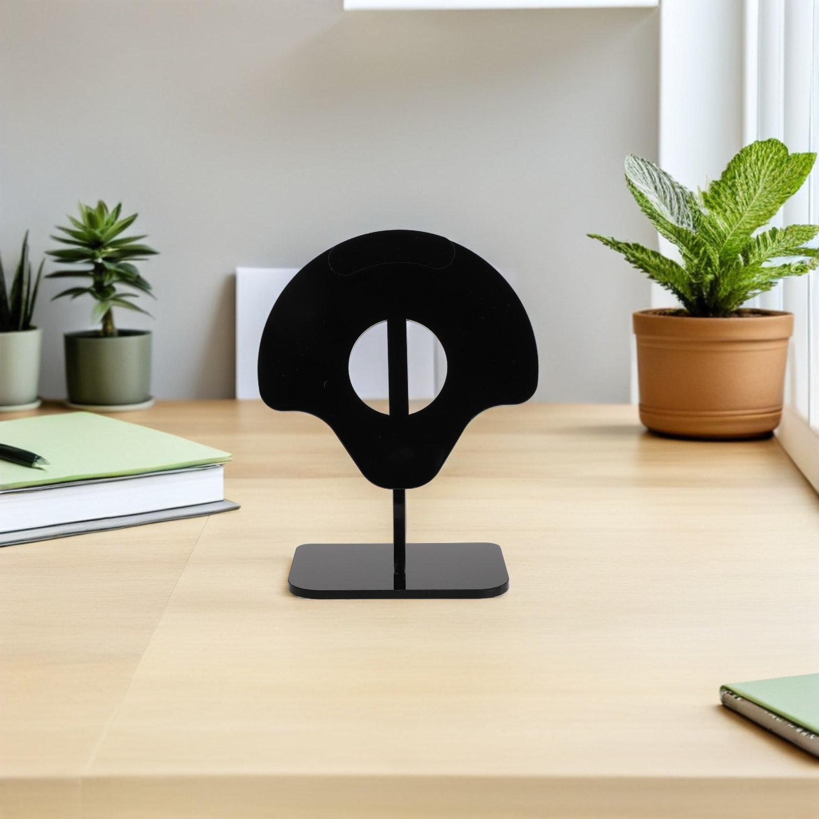Desk Setup Headphone Stand - アクリル製スポーツイヤホンスタンド。デスクトップ用ヘッドホンホルダー。安定感があり、レトロなデザイン。PCデスク、オフィス、ゲーミング環境に最適。
