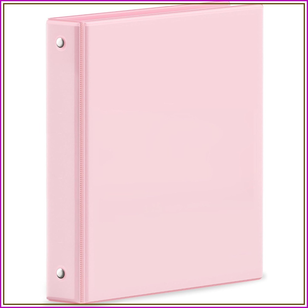 Ring Binder Box - 1インチ3リングバインダー、ピンク、175枚収納、レターサイズ用クリアビューカバー