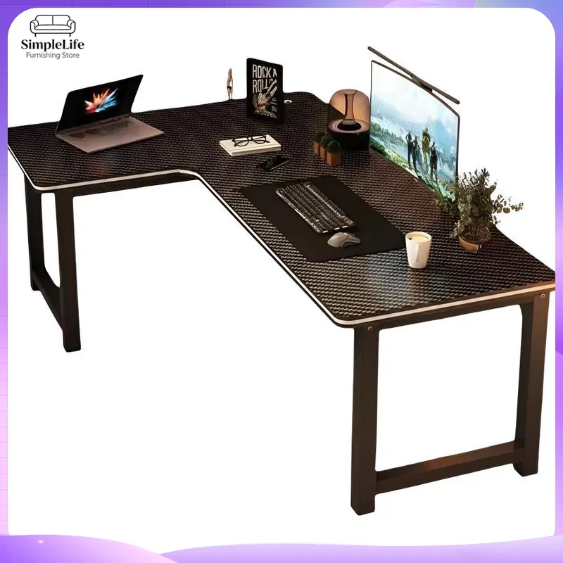 Desk Setup Gaming Pc - コーナーゲーミングデスク、収納棚付きパソコンデスク、PCセットアップ用、ホームオフィス、書斎、寝室用、L字型デスク、デュアルモニター対応