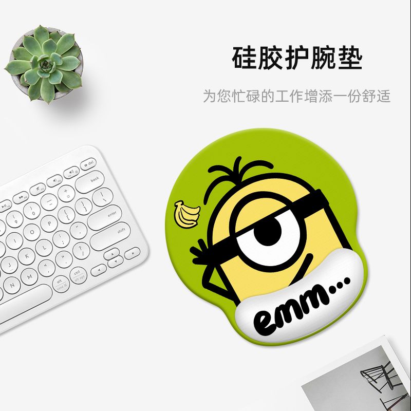 Rubber Mat Desk - ミニオンズ漫画かわいいリストバンド付きマウスパッド カワイイ ホームオフィス シリコン製ハンドレストマット デスクマット アニメグッズ