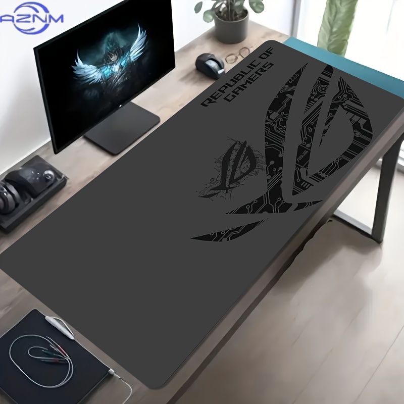 Desk Setup Gaming Pc - 大型ゲーミングマウスパッド 1枚 ROG回路基板デザイン 滑り止めゴムベース オフィス・ゲーミングセットアップ用拡張デスクマット PCアクセサリー