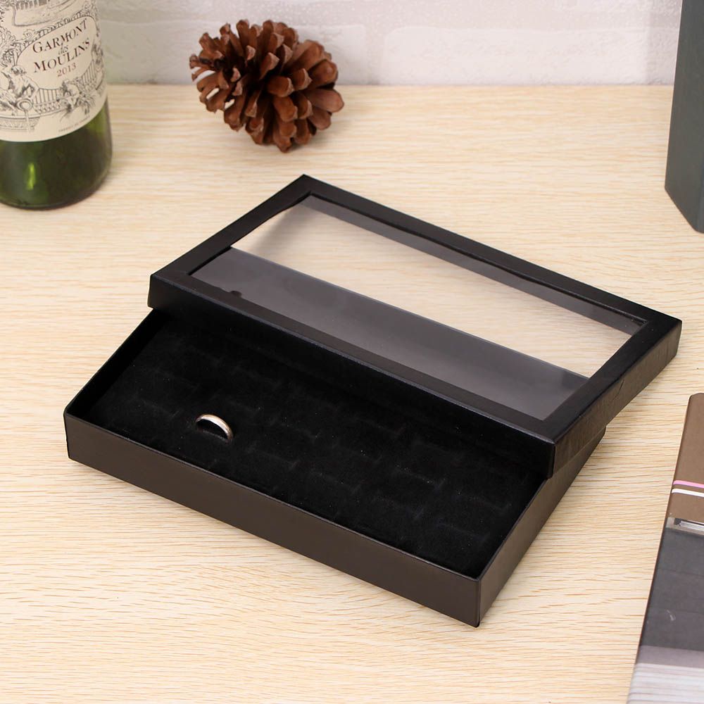 Ring Binder Box - ショーケースコンテナリングイヤースタッドディスプレイポータブルジュエリーパッケージボックス36スロットジュエリーオーガナイザーホルダーリング収納ケース