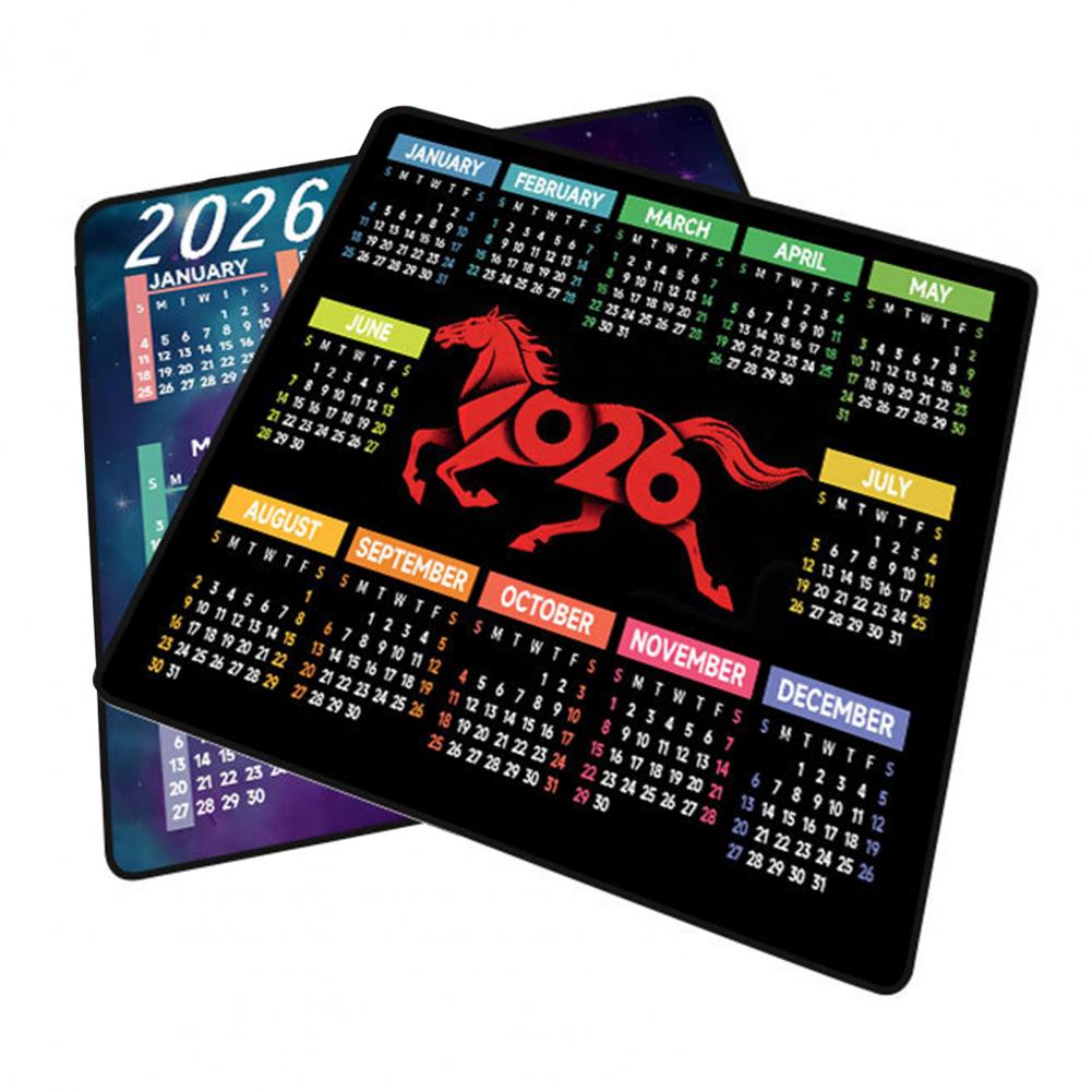 Rubber Mat Desk - 2026 カレンダー マウスパッド 防水 ホーム オフィス