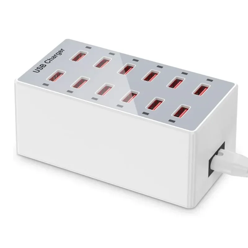 Desk Setup Hub - USB充電ステーション,複数のデバイス用の壁充電器,負荷,ハブ,ブロックデスク,60w,12ポート