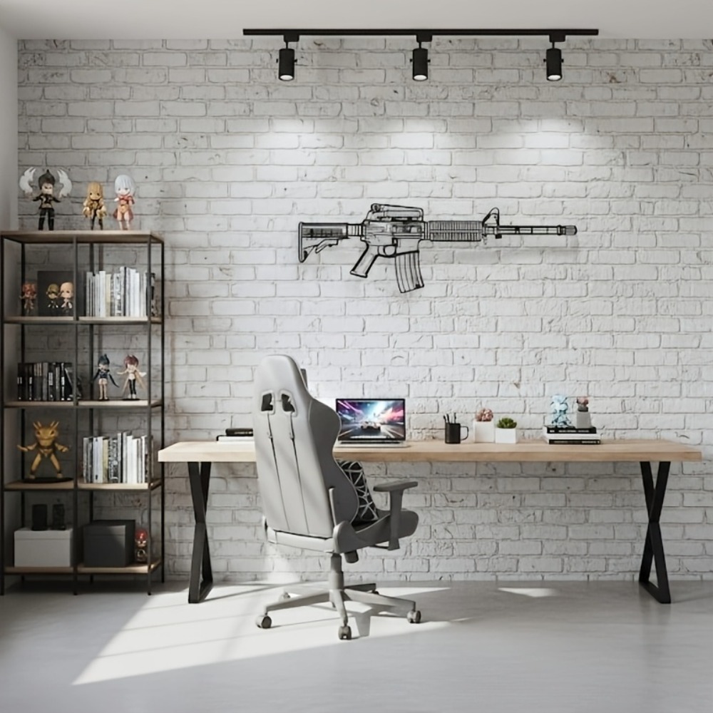 CIFbuy M4ライフル AR15ガン シルエット柄 ゲー - Rubber Mat Desk のレビューと価格
