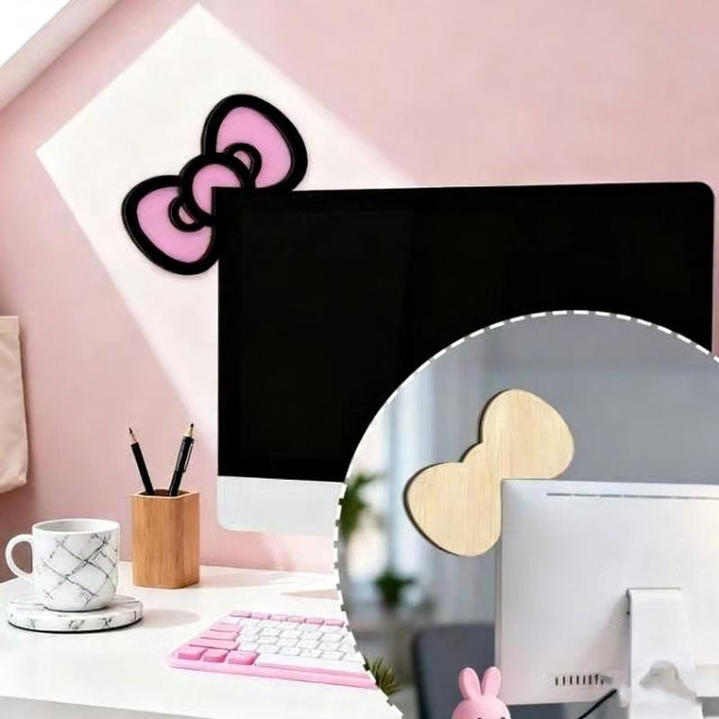 新しい 1/2 個木製ちょう結び PC アクセサリーかわいい - Gaming Setup Desk のレビューと価格