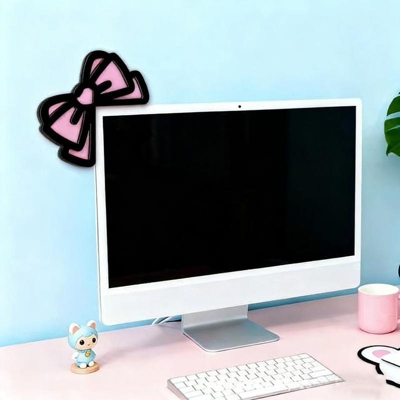 新しい 1/2 個木製ちょう結び PC アクセサリーかわいい - Gaming Setup Desk のレビューと価格