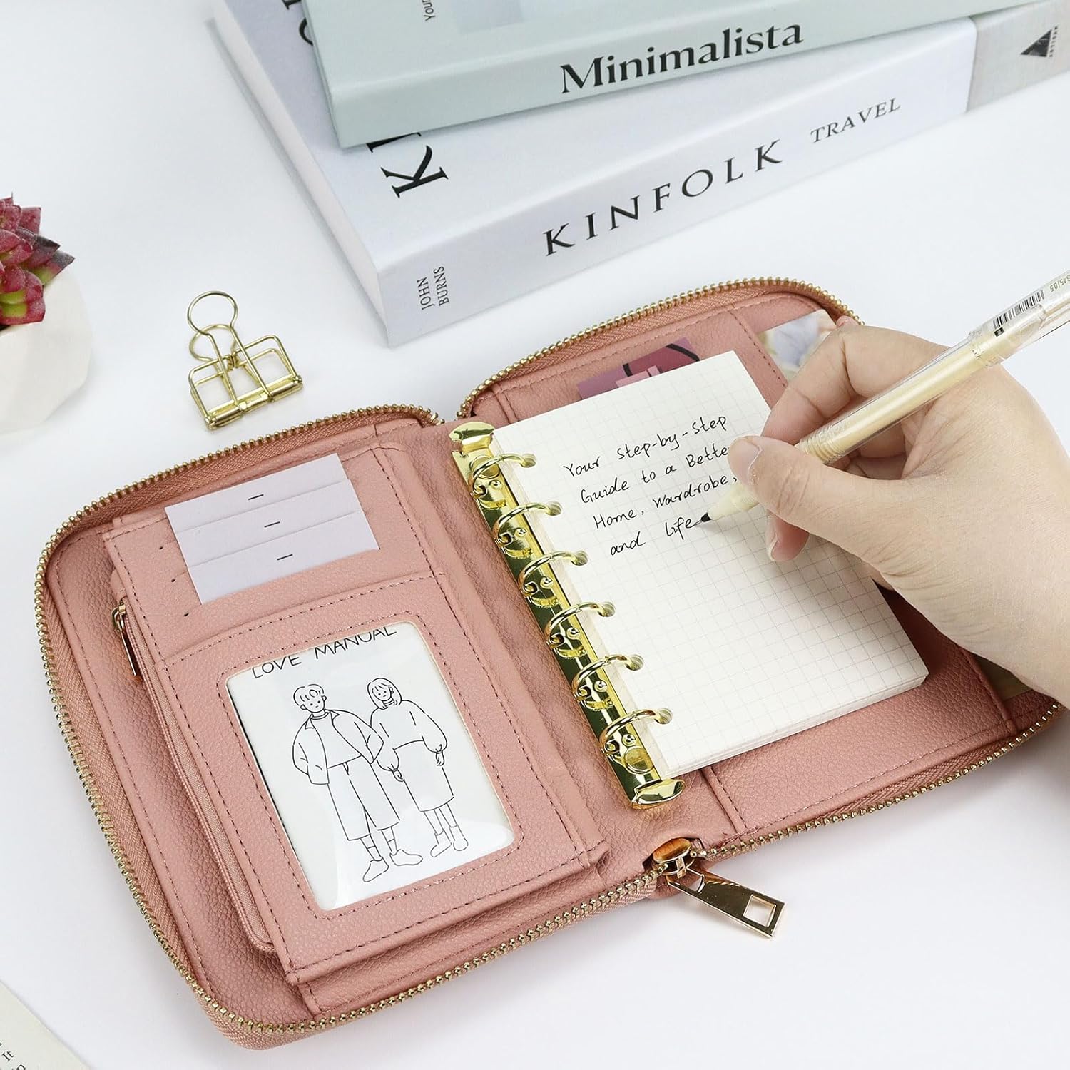 A7レザー家計簿バインダー現金封筒システム財布予算プランナー - Ring Binder Box のレビューと価格