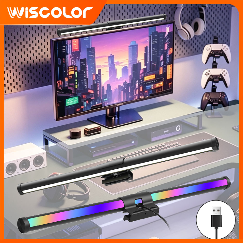 RGBモニターライトバー設定 調光可能なLEDライト WiF - Desk Setup No Monitor のレビューと価格