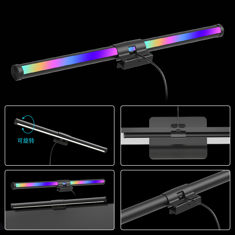 RGBモニターライトバー設定 調光可能なLEDライト WiF - Desk Setup No Monitor のレビューと価格