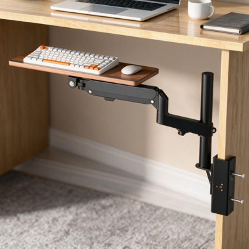 デスク下のスペースを節約するキーボードトレイ オフィス用タイ - Desk Setup Living Room のレビューと価格