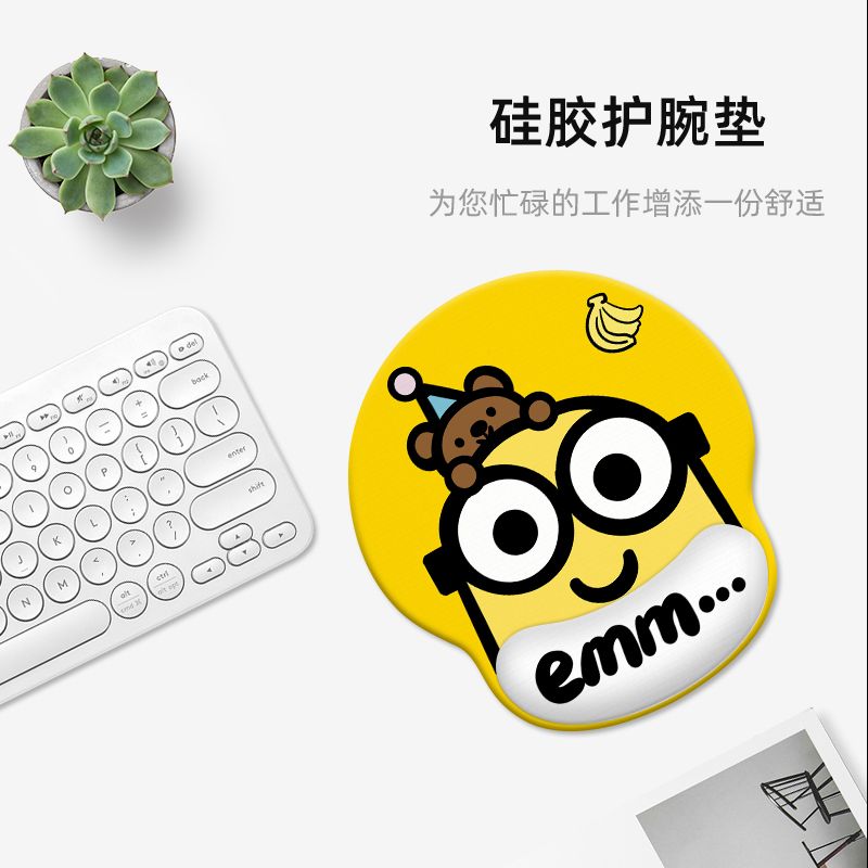 ミニオンズ漫画かわいいリストバンド付きマウスパッド カワイイ - Rubber Mat Desk のレビューと価格