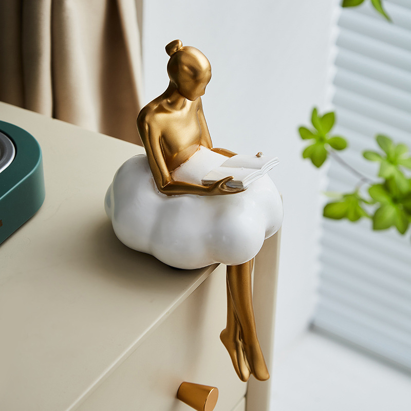 バレエ少女雲抽象芸術フィギュア像モダンなダイニングテーブル装 - Desk Setup Girl のレビューと価格