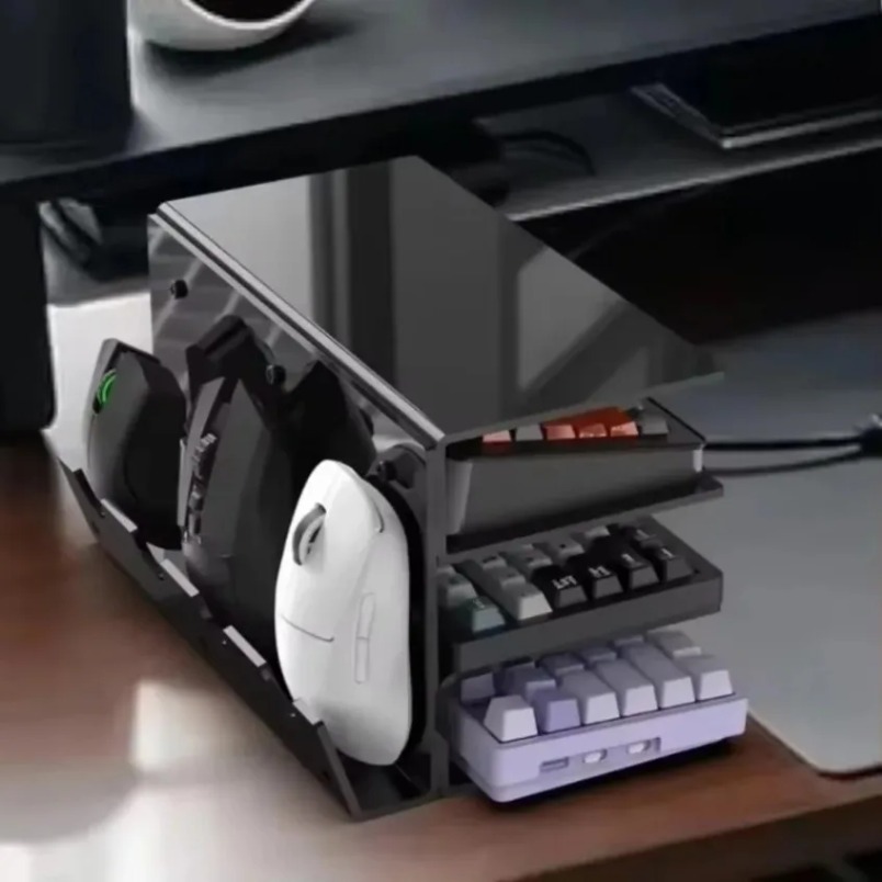 キーボードスタンド 3段アクリル収納ラック マウスホルダー付 - Gaming Setup Desk のレビューと価格
