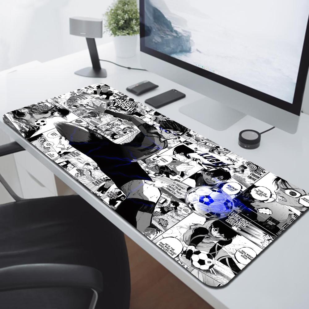 黒と白のアニメマウスパッドPC XXLゲーマーキャビネットマ - Desk Setup Black のレビューと価格