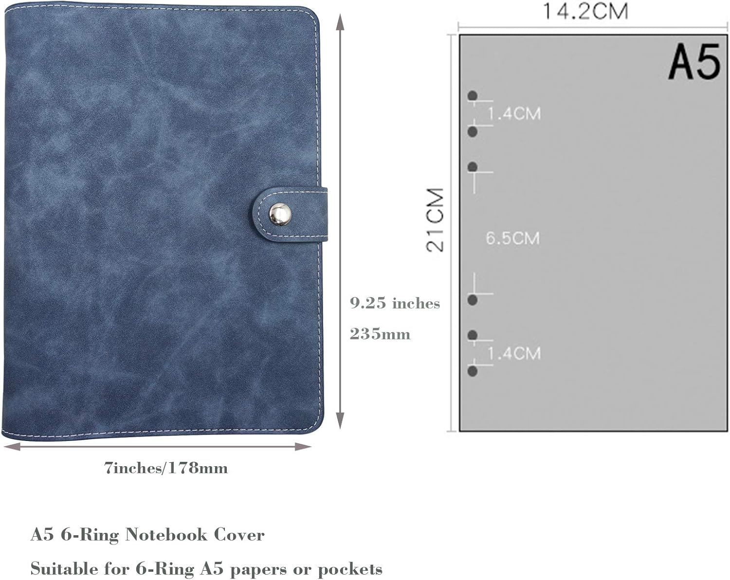 A5 ソフトPUレザーノートバインダー、詰め替え可能な6穴リ - Ring Binder Box のレビューと価格