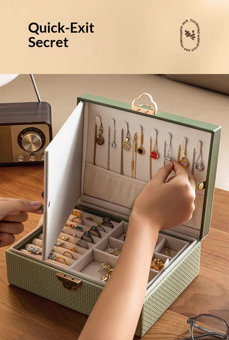 大容量で上品なデザインの二層式ロック付きジュエリーボックス（ - Ring Binder Box のレビューと価格