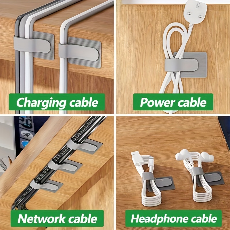 ケーブルタイ 再利用可能なストラップ ベルクロ フックとルー - Desk Setup Charging Station のレビューと価格