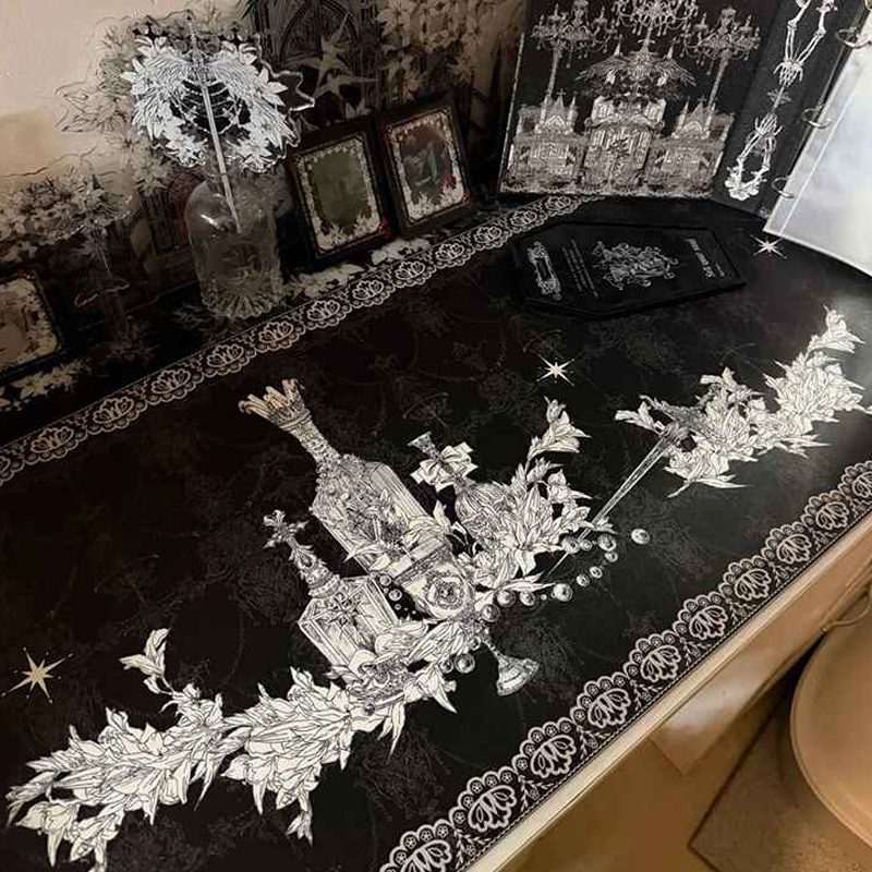 Divine Realm ゴシック建築マウスパッド特大ダーク - Rubber Mat Desk のレビューと価格