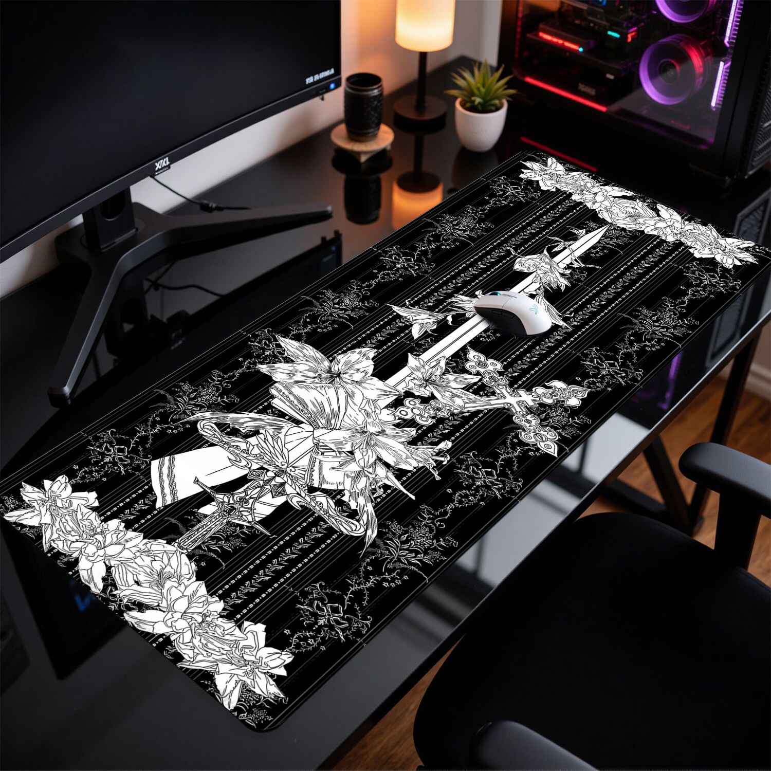 Divine Realm ゴシック建築マウスパッド特大ダーク - Rubber Mat Desk のレビューと価格