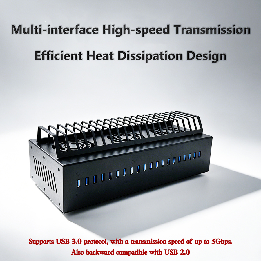 20ポートUSB 3.0ハブシャーシ+携帯電話対応ファーム統 - Desk Setup Hub のレビューと価格