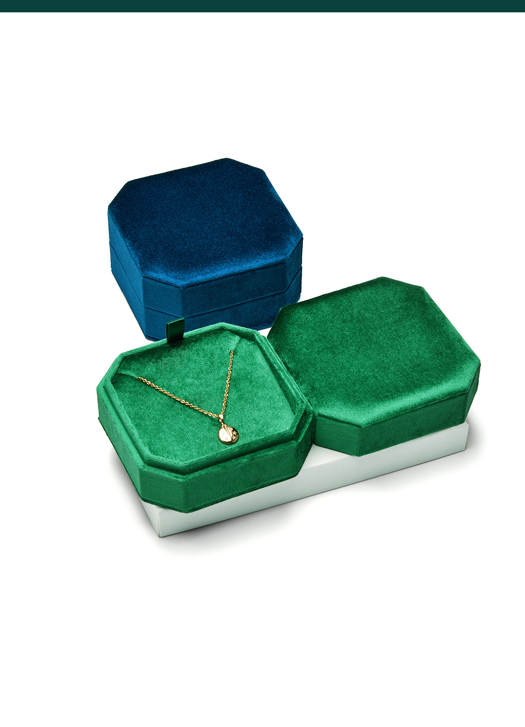 ベルベットのネックレスジュエリーボックス八角形ペンダントディ - Ring Binder Box のレビューと価格