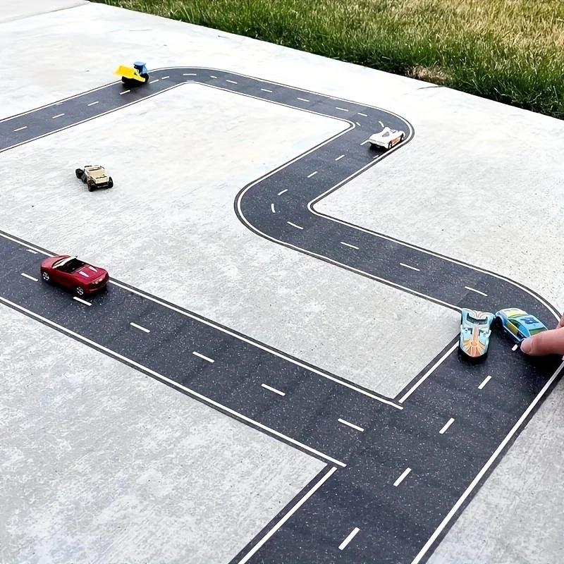 1～2ロールの再利用可能な道路標識ステッカー、黒い高速道路テ - Desk Setup Black のレビューと価格