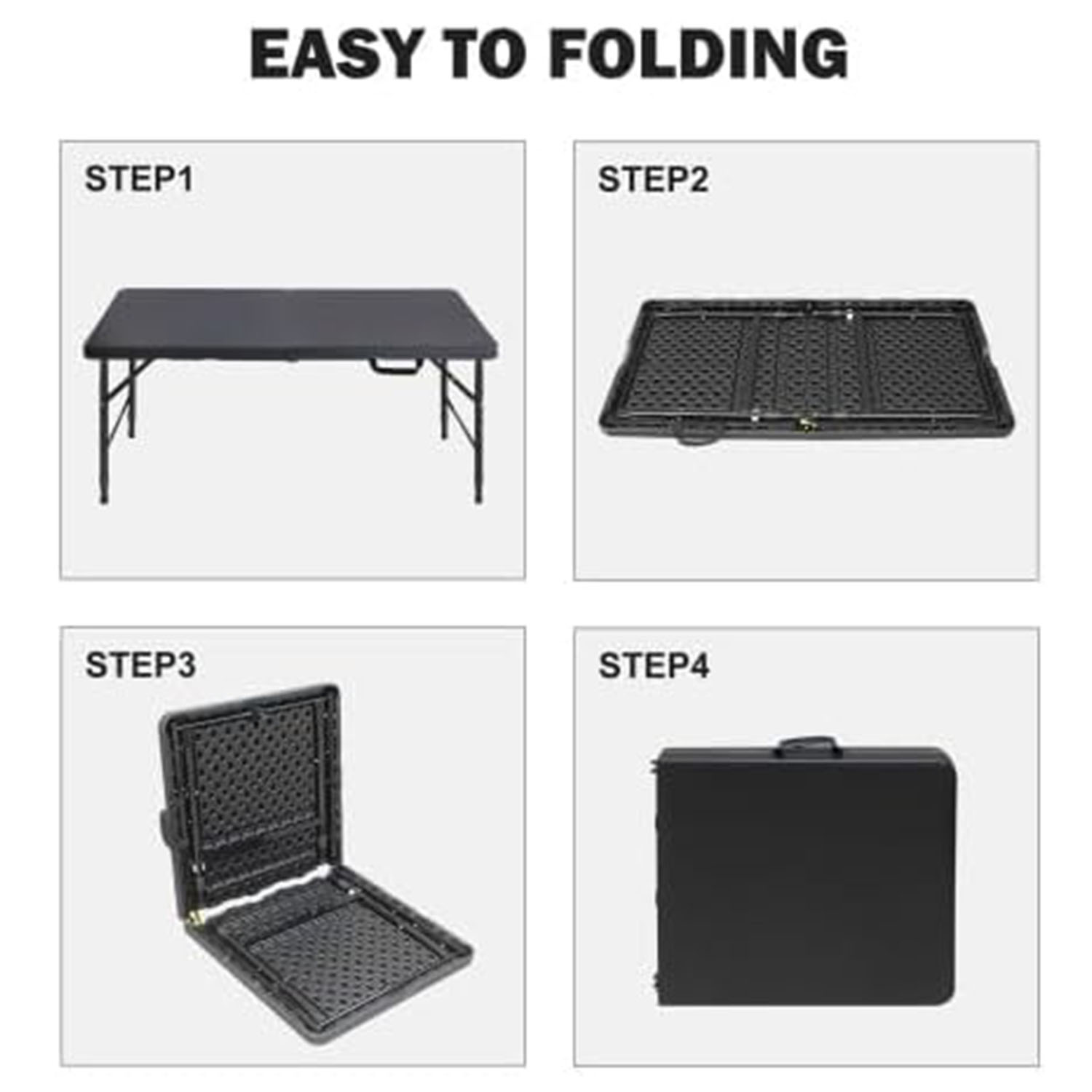 折りたたみ式テーブル 4フィート 高さ調節可能 ヘビーデュー - Desk Setup Clean のレビューと価格