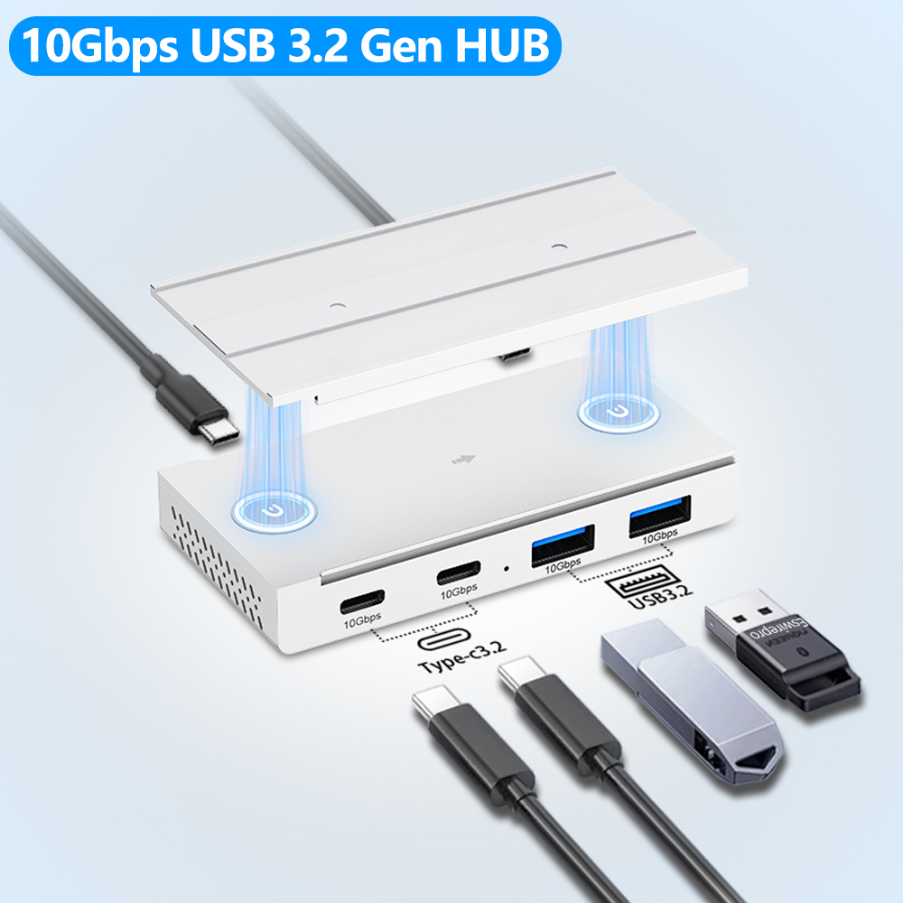 10Gbps USB3.2 Gen2 ハブ デスク用マグネテ - Desk Setup Hub のレビューと価格