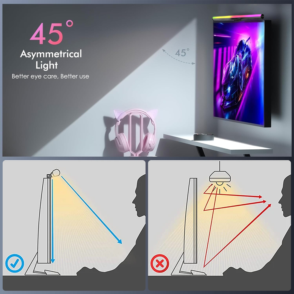 Wi-Fiライトバー モニターライトバー ランプ スクリーン - Desk Setup No Monitor のレビューと価格
