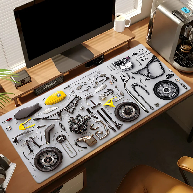 分解図 ゴム製マウスパッド マウスパッド XXL ゲームアク - Rubber Mat Desk のレビューと価格