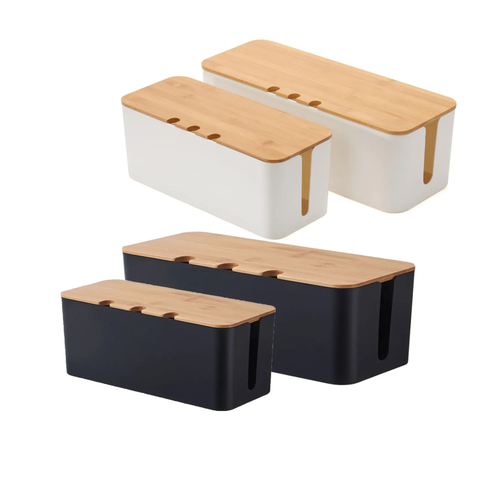 大型ケーブル管理ボックス – 木製スタイルのコードオーガナイ - Desk Setup Hub のレビューと価格