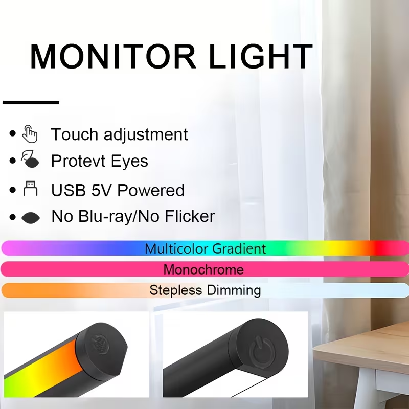 コンピューターモニタースクリーンライトバー LED デスクラ - Gaming Setup Desk のレビューと価格