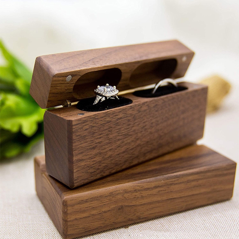 ZB91 リングボックス結婚式用木製ダブルリングベアラーホル - Ring Binder Box のレビューと価格