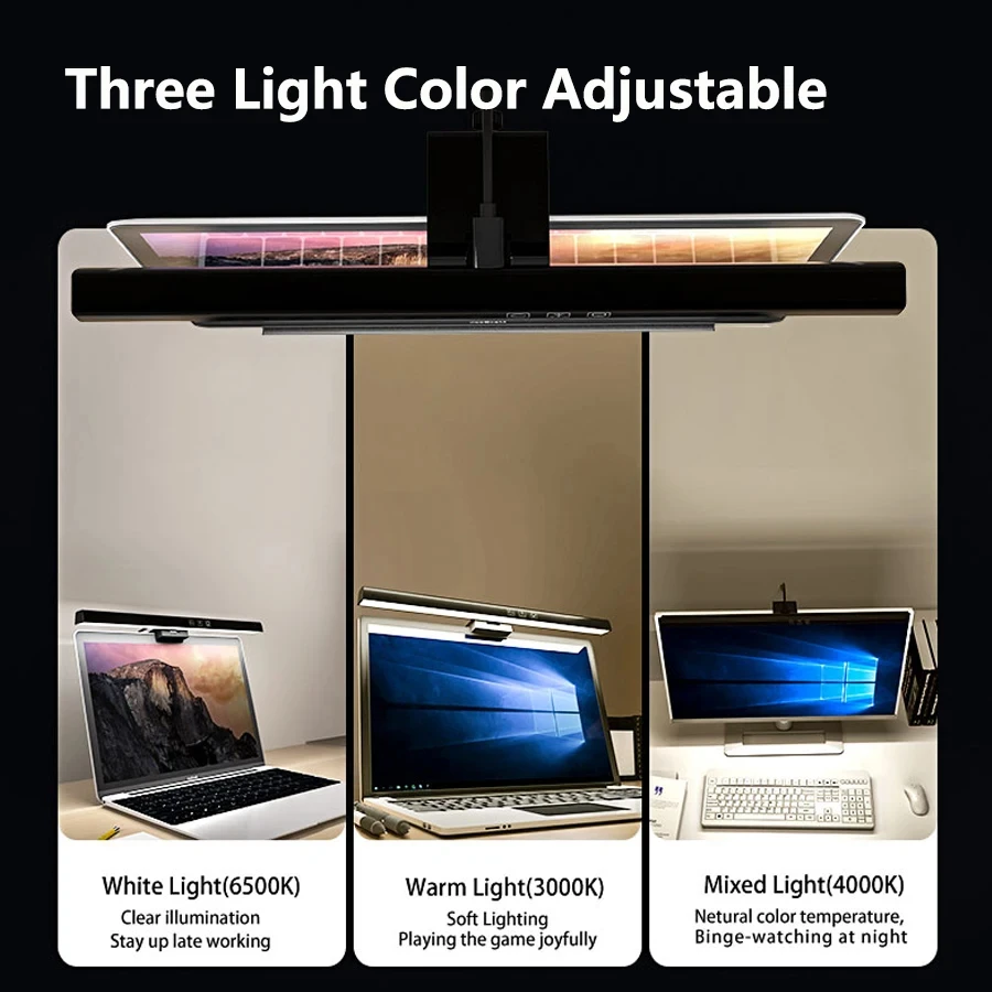 33cm 50cm LEDモニターライト読書用テーブルランプ - Desk Setup No Monitor のレビューと価格