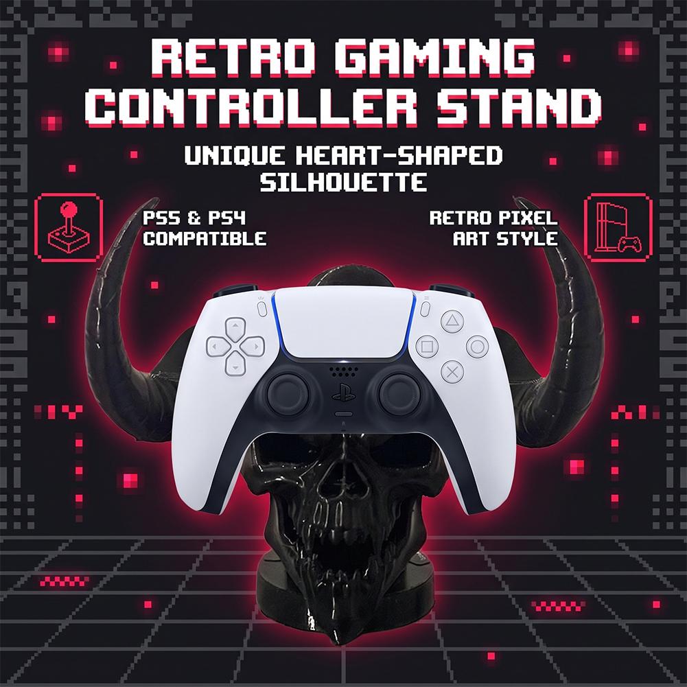ユニークなデビルスカルホーンコントローラーホルダー デスクオ - Gaming Setup Desk のレビューと価格