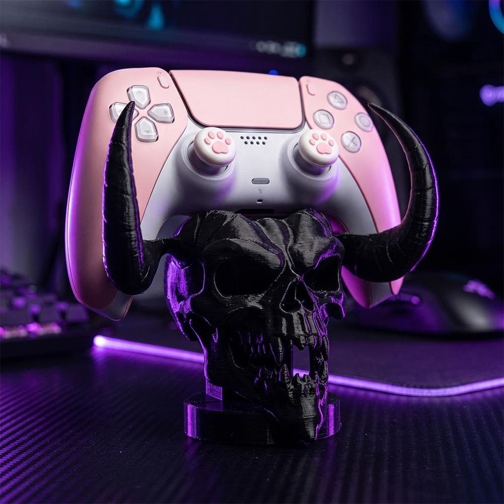 ユニークなデビルスカルホーンコントローラーホルダー デスクオ - Gaming Setup Desk のレビューと価格