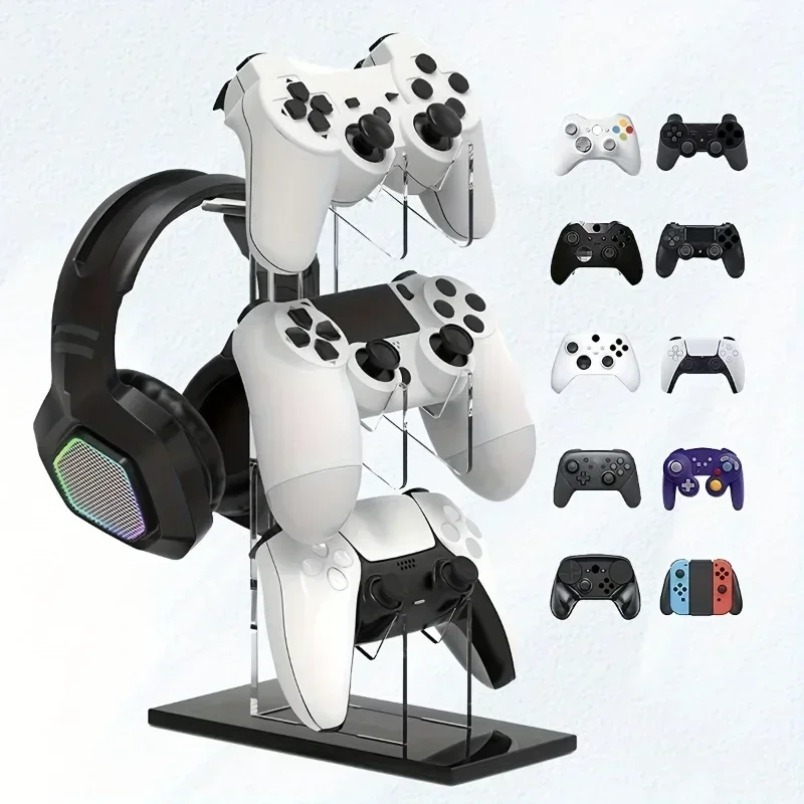 ゲーム収納ラック 3段コントローラースタンド ヘッドフォンハ - Desk Setup Headphone Stand のレビューと価格