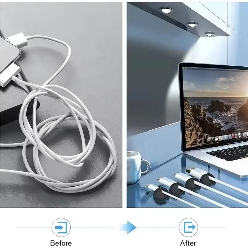 5/50 個ミニケーブルオーガナイザーシリコン USB ケー - Cable Box Organizer のレビューと価格