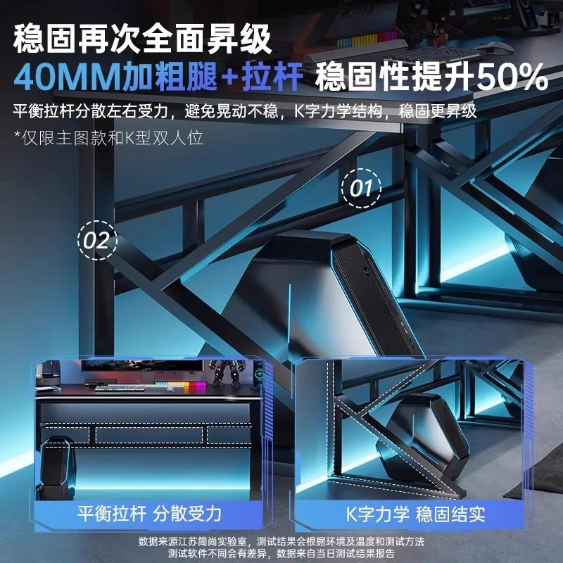 ダブルEスポーツゲーミングデスク、ホームオフィスや寝室用のロ - Desk Setup Gaming Pc のレビューと価格
