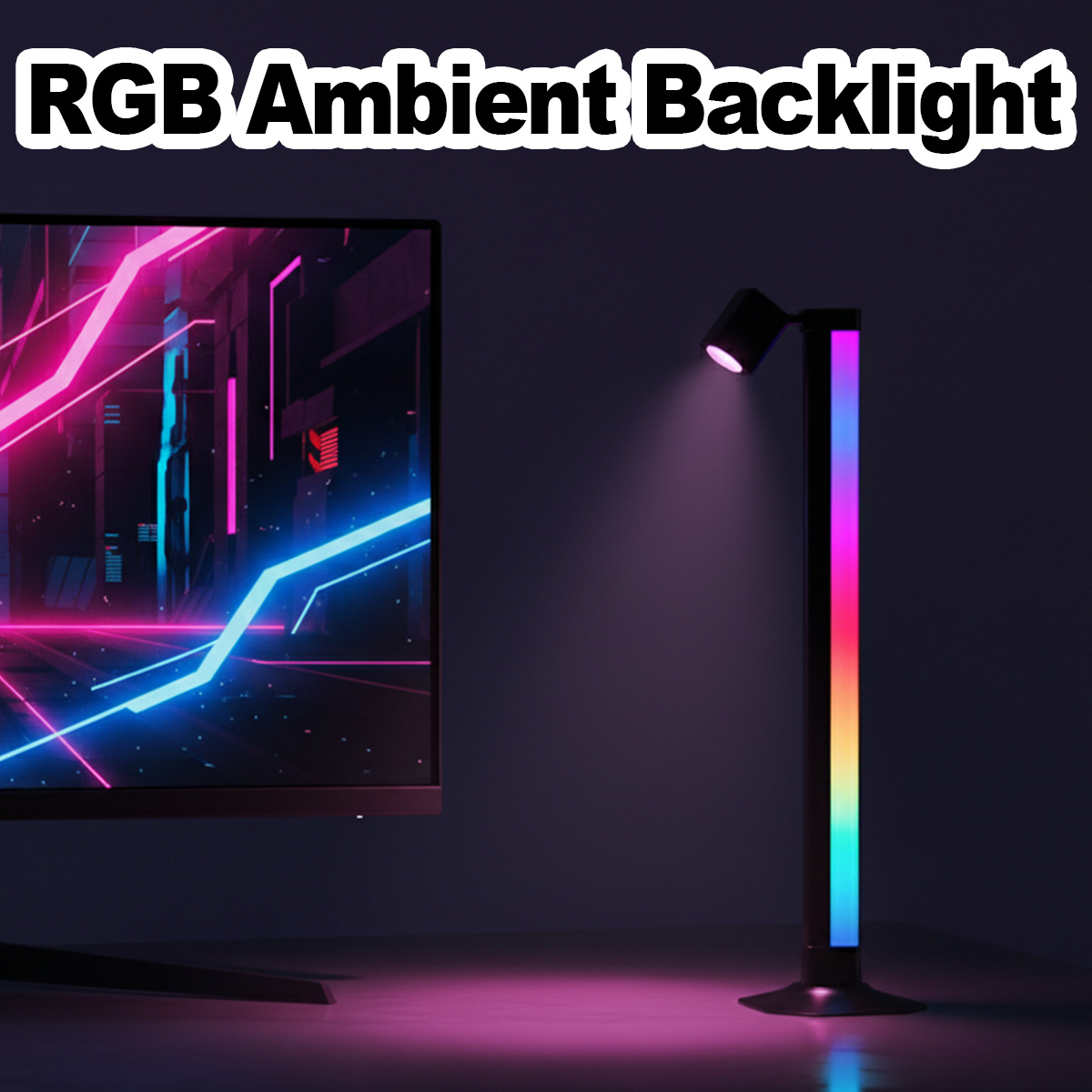 スマートライトバー LED RGB 音楽同期 アプリ制御 U - Desk Setup Black のレビューと価格