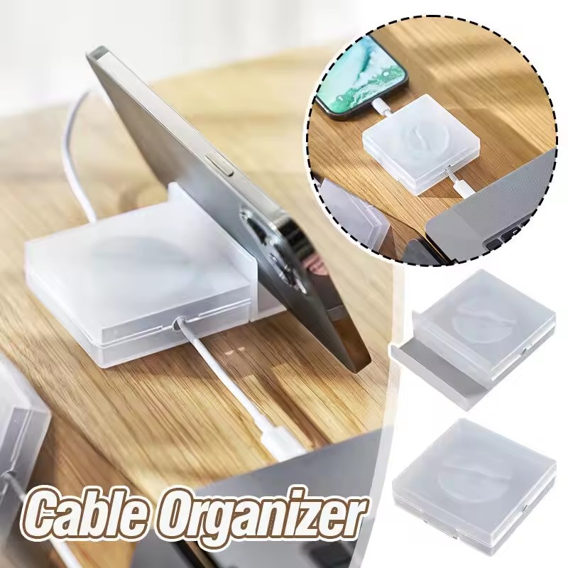 ポータブル透明ケーブルオーガナイザー コード管理 USBケー - Cable Box Organizer のレビューと価格