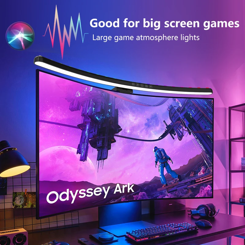コンピューターモニターライトバーRGB音楽リズムスクリーンハ - Gaming Setup Desk のレビューと価格