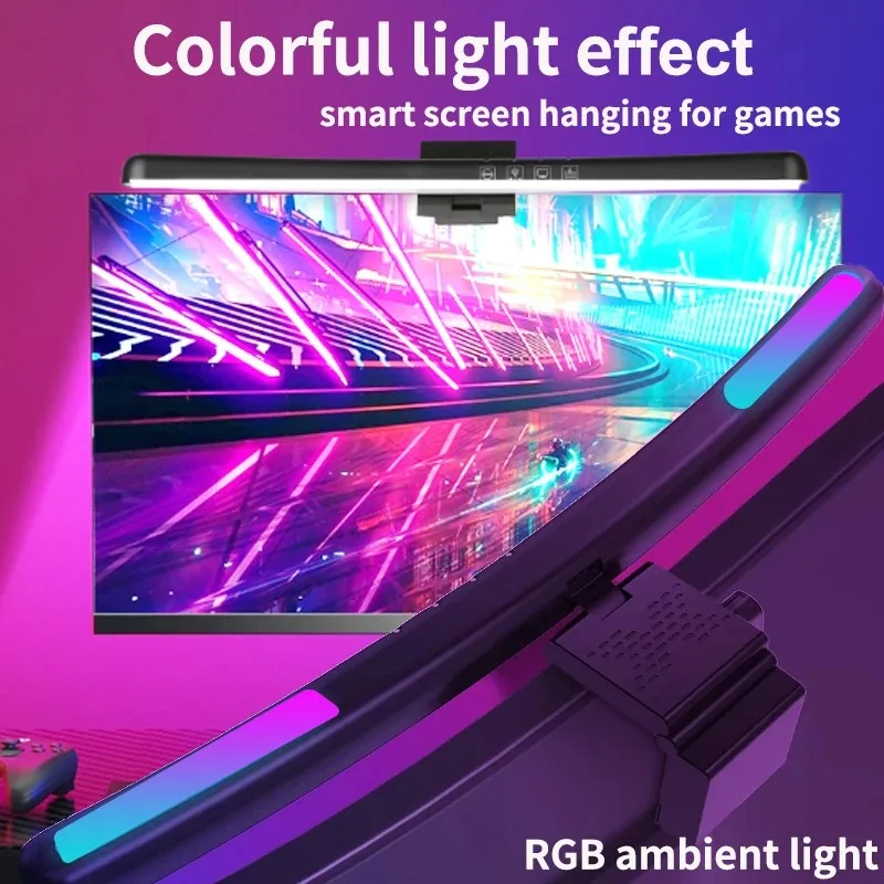コンピューターモニターライトバーRGB音楽リズムスクリーンハ - Gaming Setup Desk のレビューと価格
